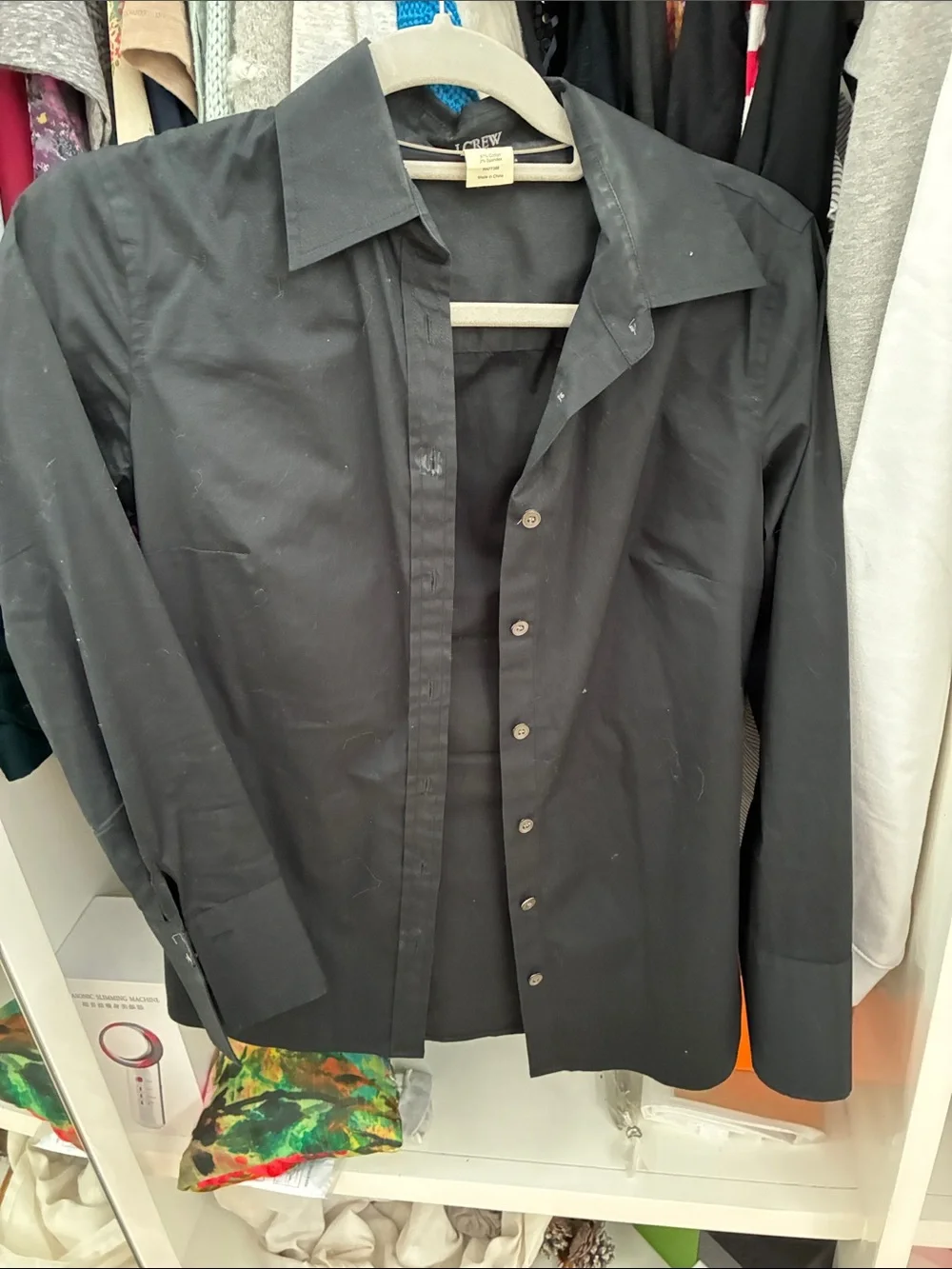 J. Crew Black Lightweight Button-Up Shirt Jacket